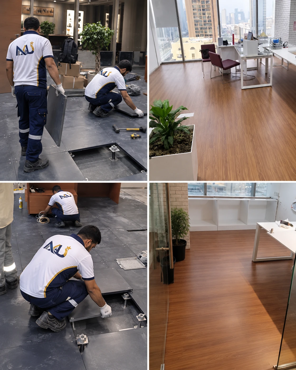 Flooring & Raised Floor Works project collage